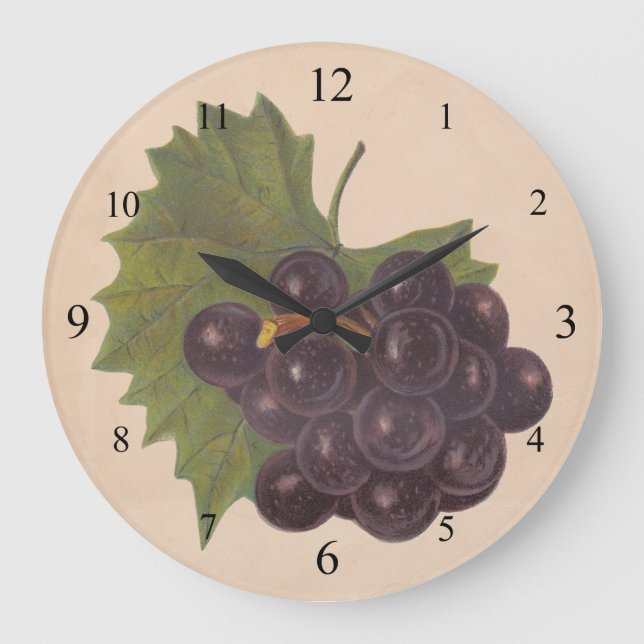Vintage Grapes Wall Clock (Front)