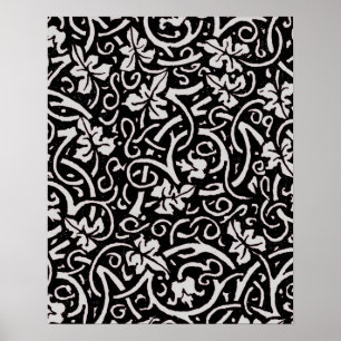 Vintage grapevine trendy decorator floral pattern poster