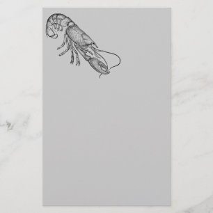 Vintage graphic lobster stationery