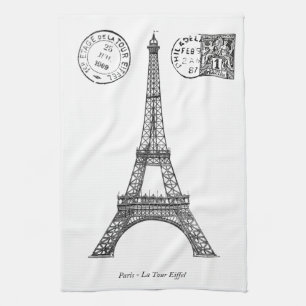 Vintage Graphic Paris the Eiffel Tower Tea Towel