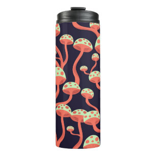 Vintage Graphics Mushrooms Seamless Pattern Thermal Tumbler