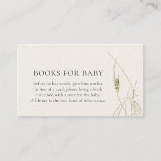 Vintage Grasshopper Baby Shower · Books for Baby Enclosure Card