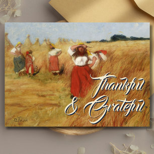 Vintage Grateful & Thankful Harvest W. Tetmajer Holiday Card