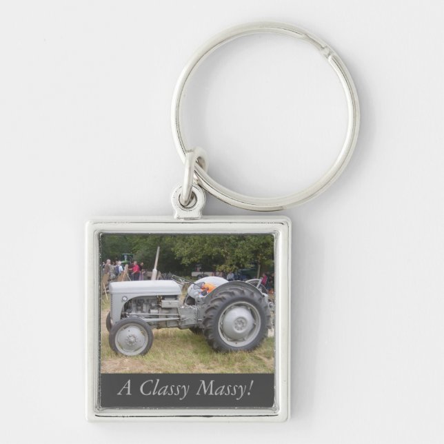 Vintage  Gray massey fergison tractor Key Ring (Front)