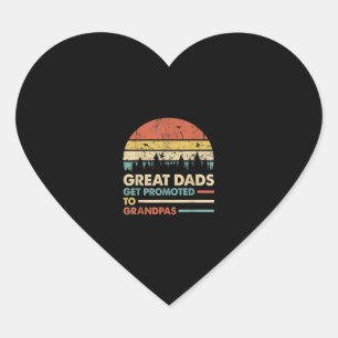 Vintage Great Dads Get Promoted To Grandpas Heart Sticker