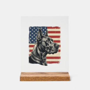 Vintage Great Dane Patriotic Flag Vector Design_1 Acrylic Sign