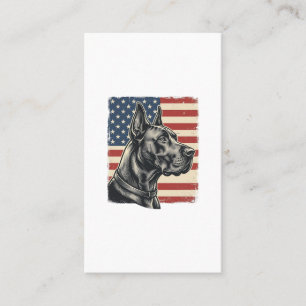 Vintage Great Dane Patriotic Flag Vector Design_1 Business Card