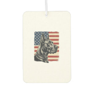 Vintage Great Dane Patriotic Flag Vector Design_1 Car Air Freshener