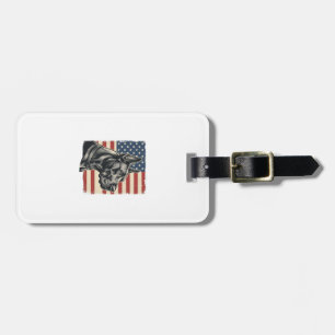 Vintage Great Dane Patriotic Flag Vector Design_1 Luggage Tag