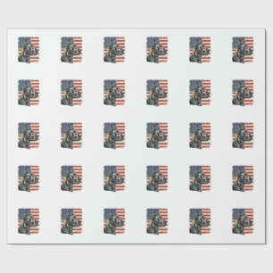Vintage Great Dane Patriotic Flag Vector Design_1 Wrapping Paper
