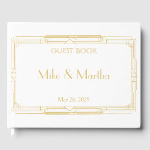 Vintage Great Gatsby Art Deco Wedding Guest Book