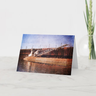 Vintage Great Lakes Freighter Card