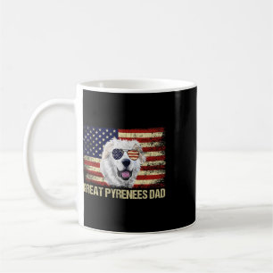 Vintage Great Pyrenees Dad American Flag Usa 4th O Coffee Mug