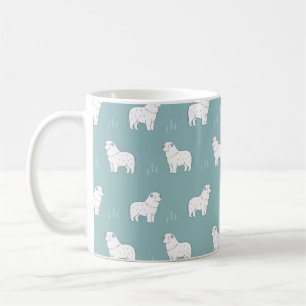 vintage Great Pyrenees dog illustration seamless r Coffee Mug
