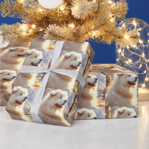 Vintage Great Pyrenees  Dog Painting Wrapping Paper