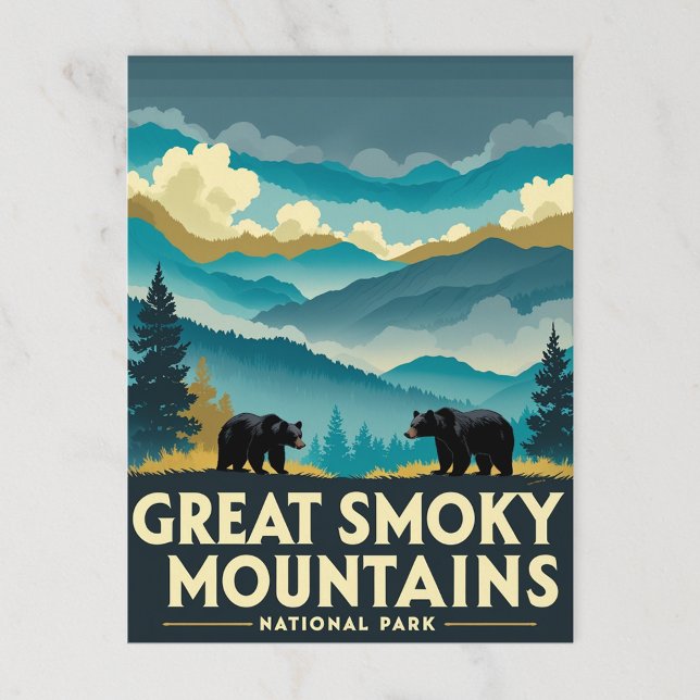 Vintage Great Smoky Mountains Bears Postcard (Creator Uploaded)