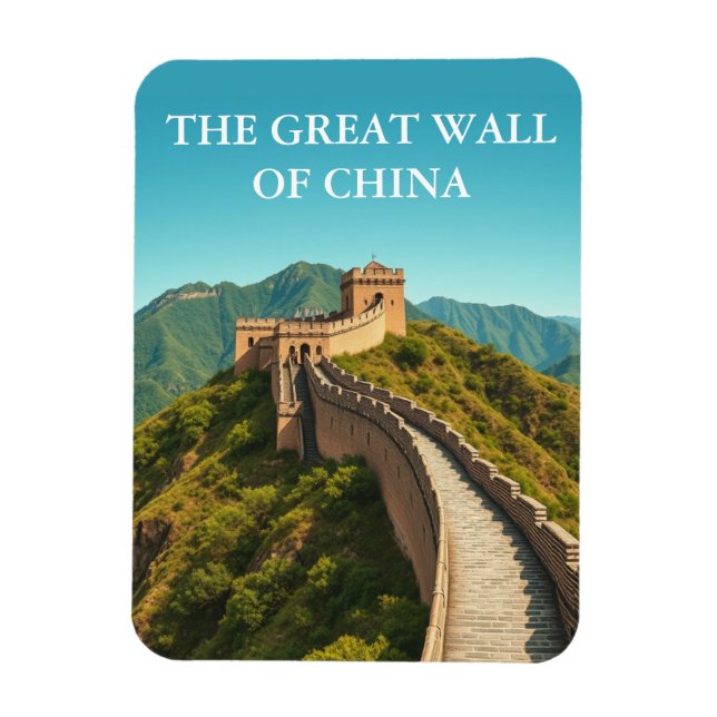 Vintage Great Wall of China Travel Souvenir Magnet (Vertical)