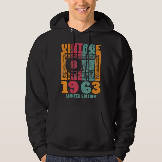 Vintage Greatest Hits 1963 Retro Birthday Hoodie (Front)