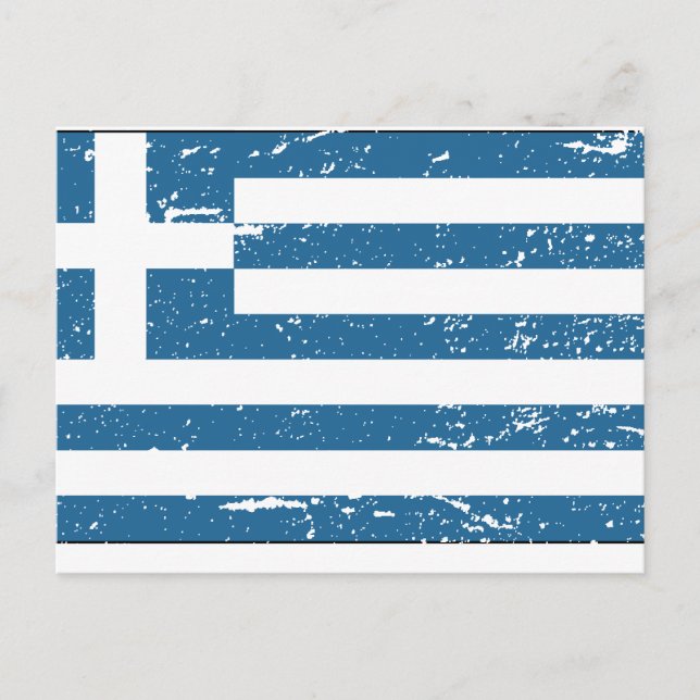Vintage Greece Flag Postcard (Front)