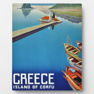 Vintage Greece Travel - Island of Corfu Plaque