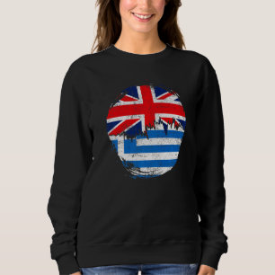 Vintage Greeks British Flag Roots Greece Distresse Sweatshirt