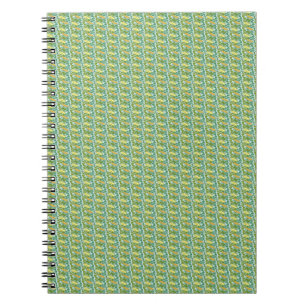 Vintage Green and orange Buttercup floral pattern Spiral Notebook