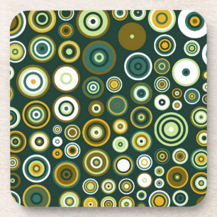 Vintage Green and White Fifties Abstract Art Coaster