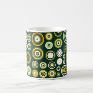 Vintage Green and White Fifties Abstract Art Coffee Mug
