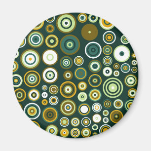 Vintage Green and White Fifties Abstract Art Magnet