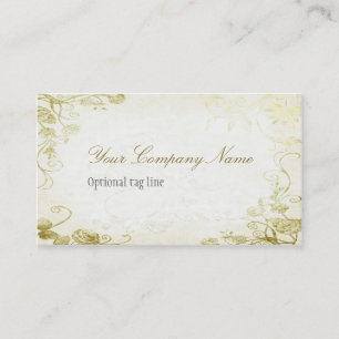Vintage Green Antique Floral Business Card