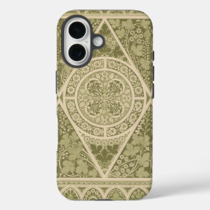 Vintage Green Art Nouveau Floral Pattern iPhone 16 Case