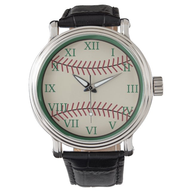 Vintage Green Baseball Watch (Front)