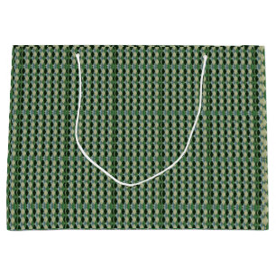 Vintage Green beige geometrical St Patrick pattern Large Gift Bag