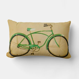 Vintage Green Bicycle Lumbar Pillow