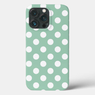 Vintage Green, Big Polka Dots iPhone Cover