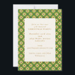 Vintage Green Boho Floral Christmas Holiday Party Invitation<br><div class="desc">Vintage Green Boho Floral Custom Christmas Holiday Party Invitation</div>