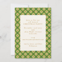 Vintage Green Boho Floral Christmas Holiday Party