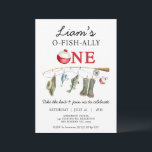 Vintage Green Boots O-Fish-Ally One 1st Birthday  Invitation<br><div class="desc">Vintage Green Boots O-Fish-Ally One 1st Birthday Invitation Cute boy's fishing themed first birthday invitation featuring the word one using a fishing bobber in place of an o. This ofishally one birthday invitation also features a fishing rod with fishing boots, a fish, lure, and fishing hat. The back features a...</div>