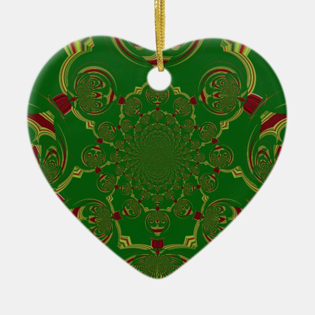 Vintage Green Ceramic Tree Decoration (Front)