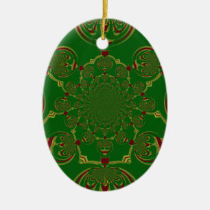 Vintage Green Ceramic Tree Decoration