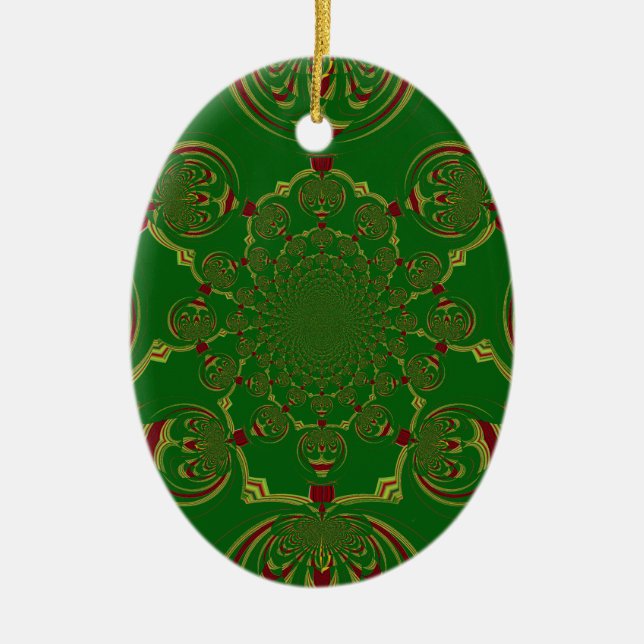 Vintage Green Ceramic Tree Decoration (Front)