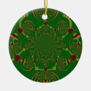 Vintage Green Ceramic Tree Decoration