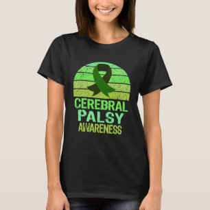 Vintage Green Cerebral Palsy Awareness Ribbon CP W T-Shirt
