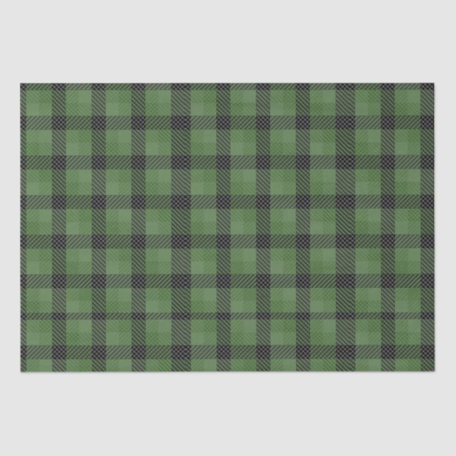Vintage Green Christmas plaid holiday Gift Tissue Paper (Front)