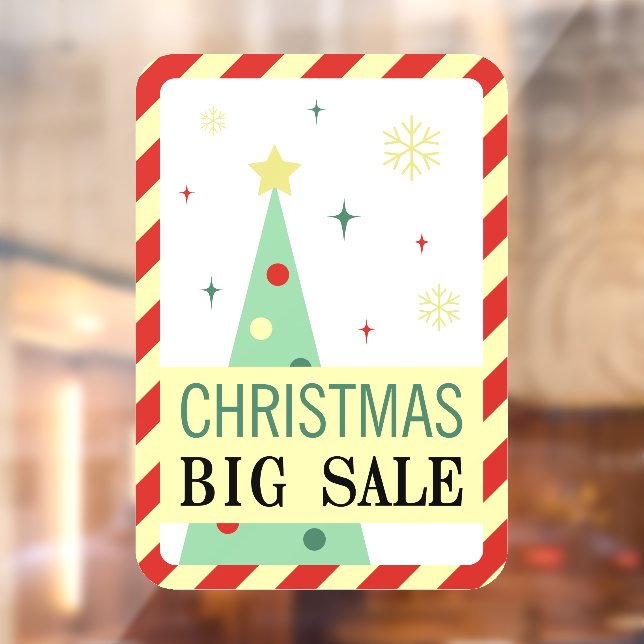Vintage Green Christmas Sale Window Cling (Sheet 2)