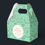 Vintage Green Damask Festive Custom Christmas Favour Box<br><div class="desc">Vintage Green Damask Festive Custom Merry Christmas Favour Box</div>