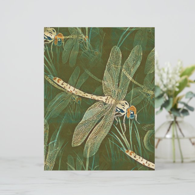 Vintage green dragonfly (Standing Front)