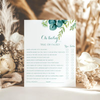 Vintage Green Eucalyptus Oh Baby Shower Game