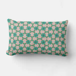 Vintage Green Floral Long Pillow