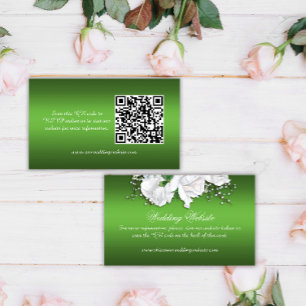 Vintage Green Floral Wedding Website  Enclosure Card